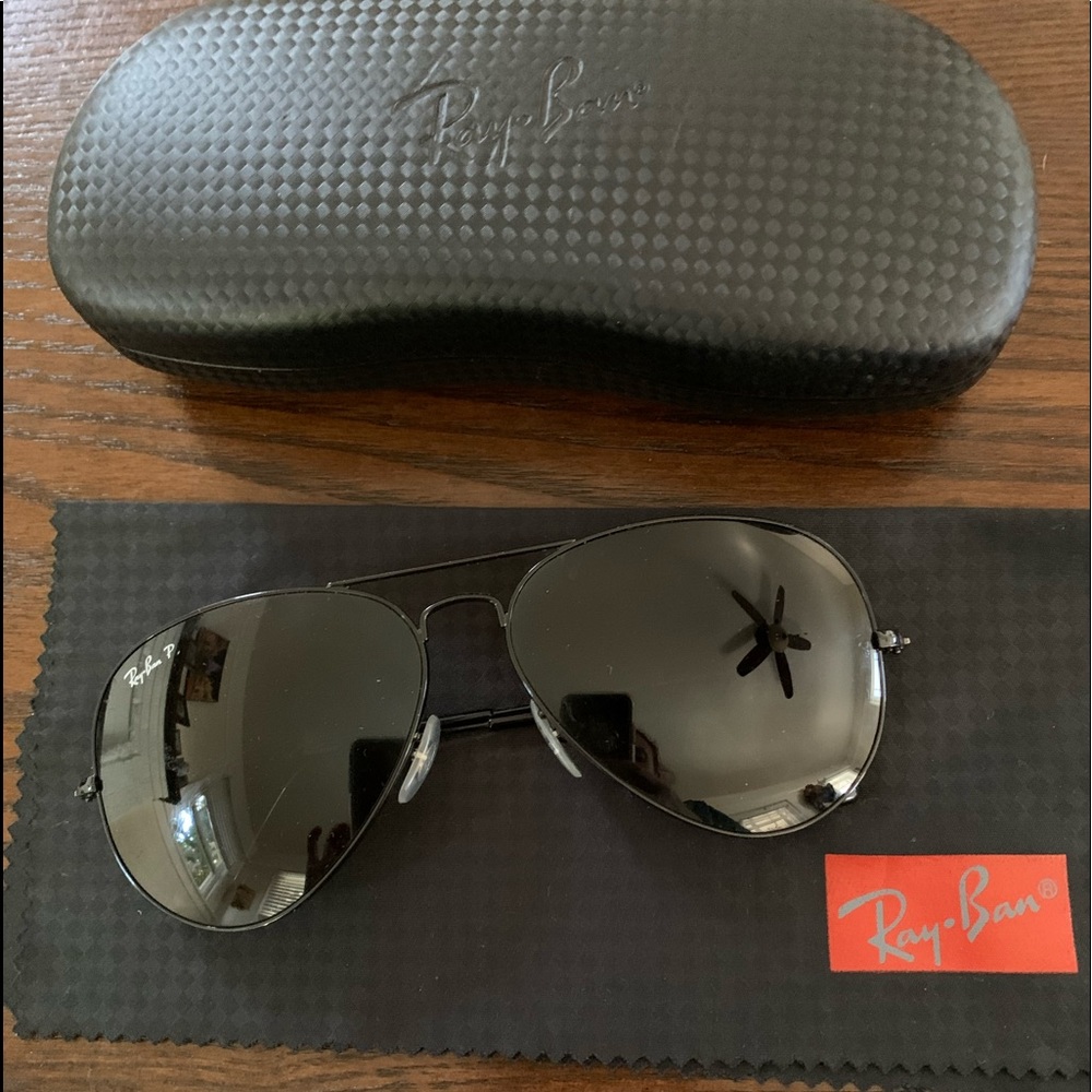 Polarized Black Aviator Ray Ban Sunglasses